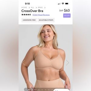 HoneyLove crossover nude bra.  Size medium, perfect condition.  No tags.